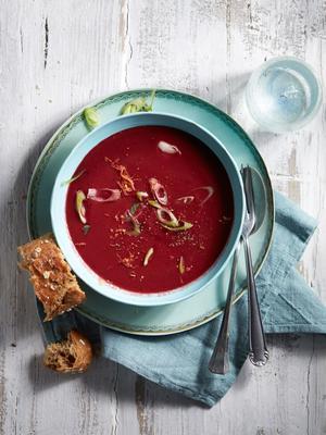 beet soup with ginger and coconut milk