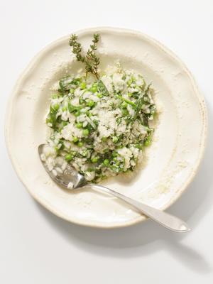 risotto with spinach and peas