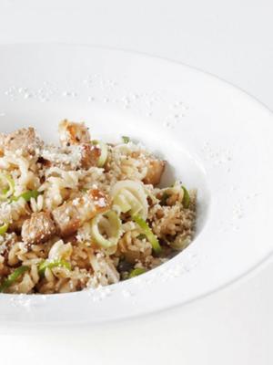 risotto with bacon and leek