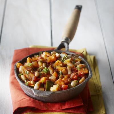 ratatouille with pumpkin and white beans