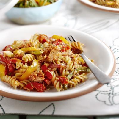 pasta with tuna and roasted vegetables