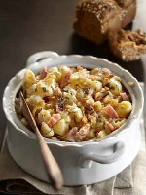 oven macaroni with ham and cheese