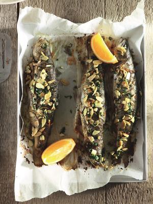 whole trout from the oven with moroccan spices