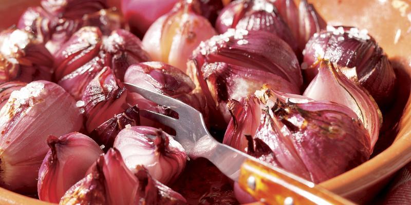 roasted red onions from the oven
