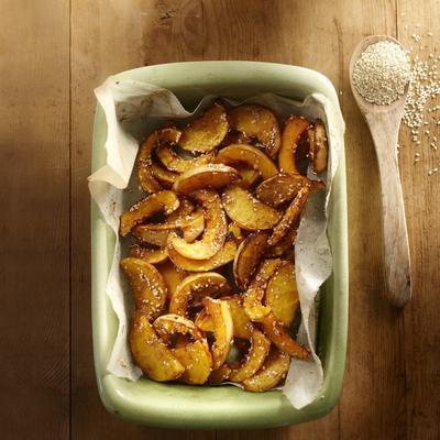 roasted pumpkin with cinnamon and sesame