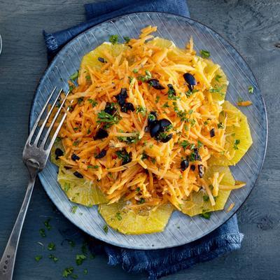 carrot salad with orange dressing and cumin