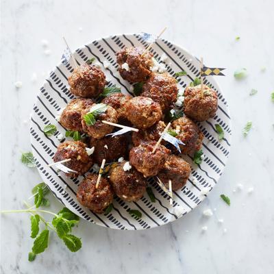 meatballs with feta and mint