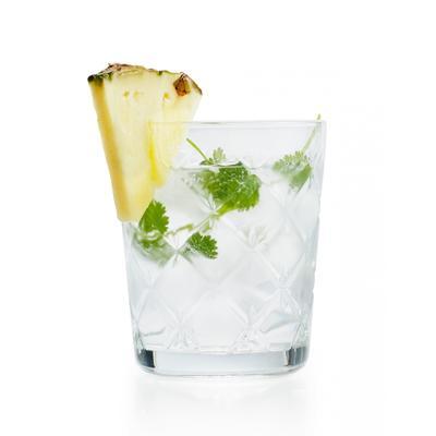 gin and tonic with pineapple and coriander