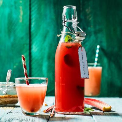 rhubarb syrup with mint