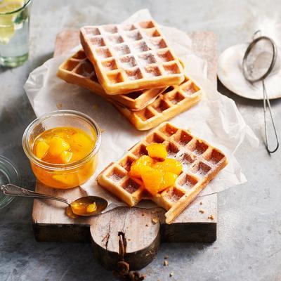 waffles with orange and cardamom