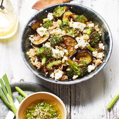 quinoa salad with grilled vegetables and feta