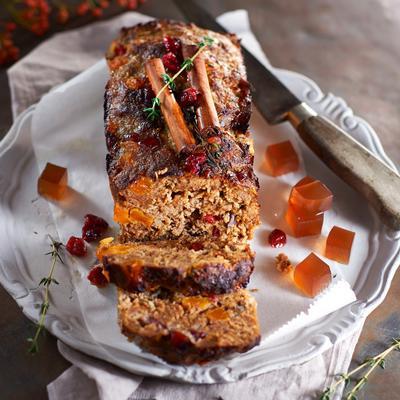 minced terrine with cranberries and apricots