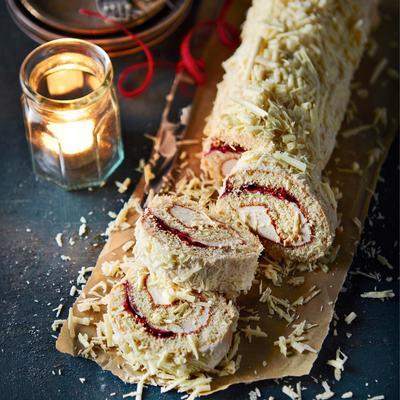 tree trunk with cottage cheese mousse
