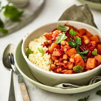 stew with pumpkin, chickpeas and couscous