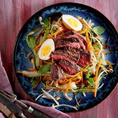 grilled tenderloin with carrot-cucumber salad