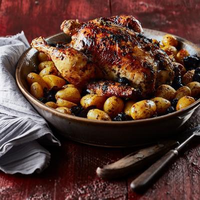 chicken with olives, capers and prunes