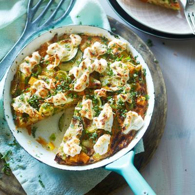 frittata with pumpkin and goat cheese
