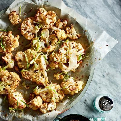 oven-roasted cauliflower with sesame and cumin