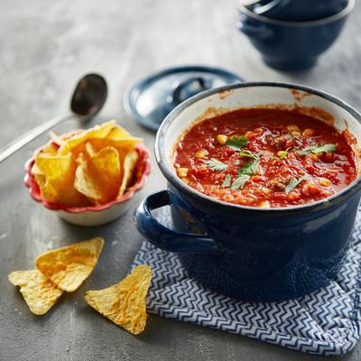 mexican tomato-paprika soup with balls