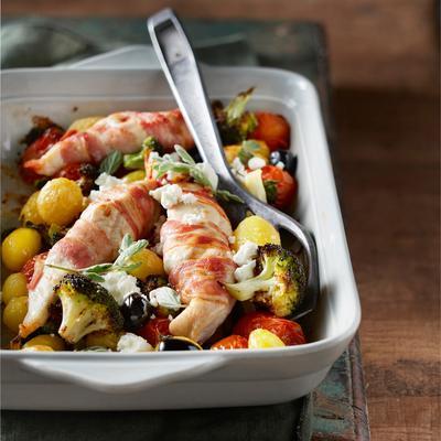 provençal casserole with crispy chicken and potatoes