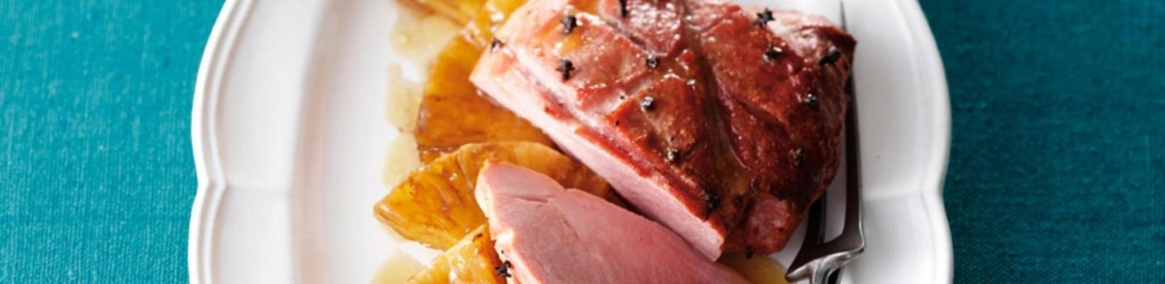 spicy Christmas ham with pineapple