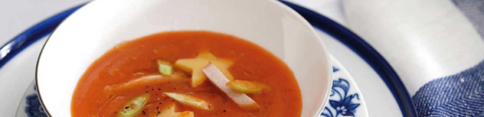 roasted tomato soup with chicken and cheese stars