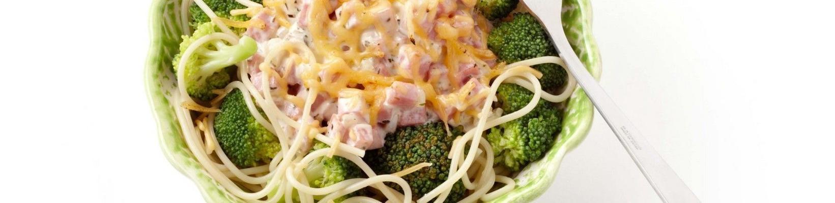 broccoli dish with ham and cheese