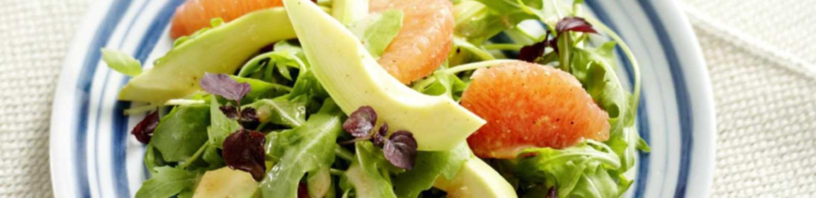 salad with avocado and red grapefruit