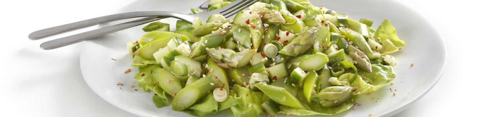 green asparagus salad with japanese dressing