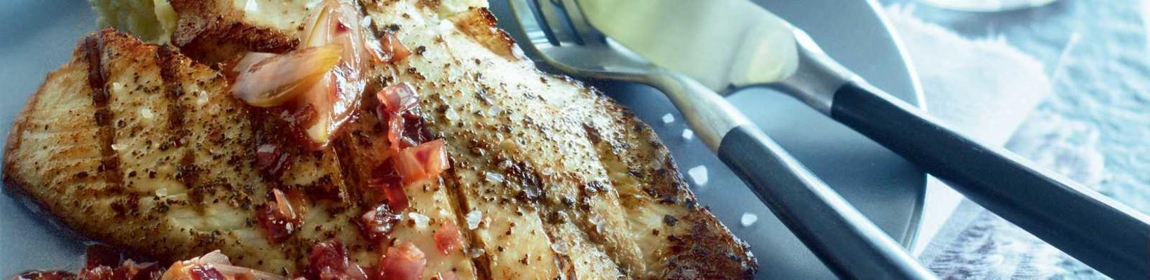 roasted tilapia with shallots compote