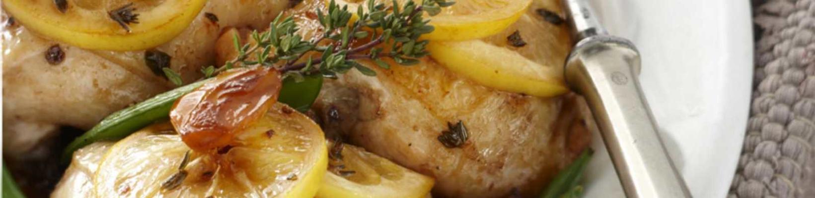 chicken chop with lemon, thyme and honey