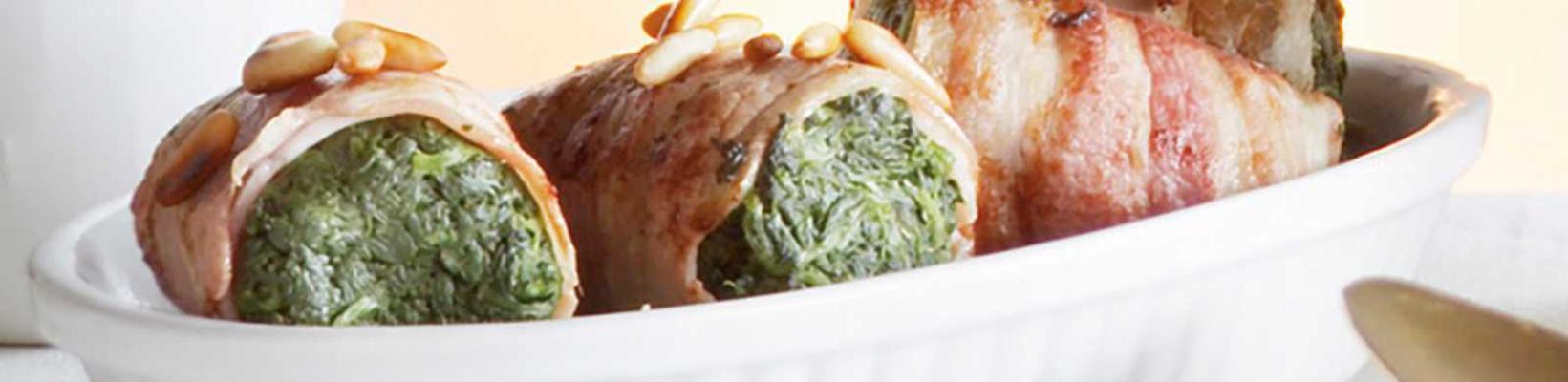 spinach packages with pine nuts