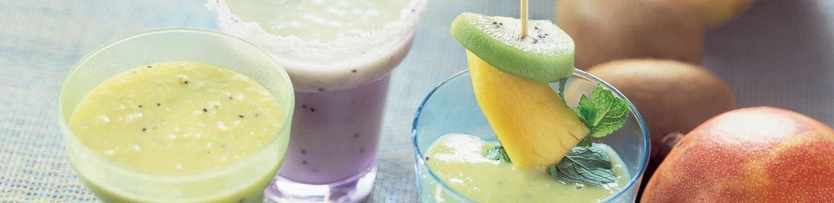 milkshake with kiwi, banana and coconut milk