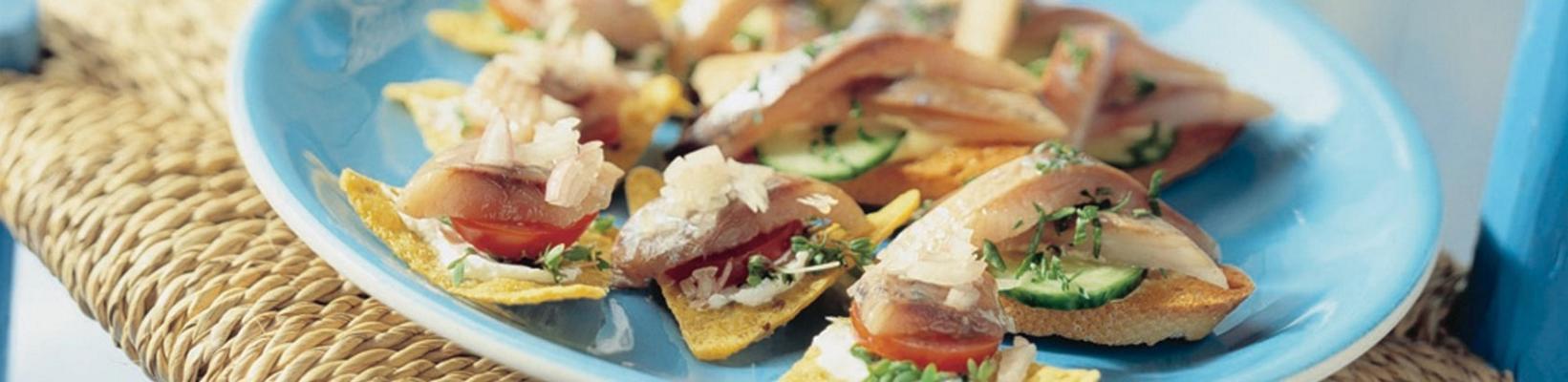tortilla-herring snacks