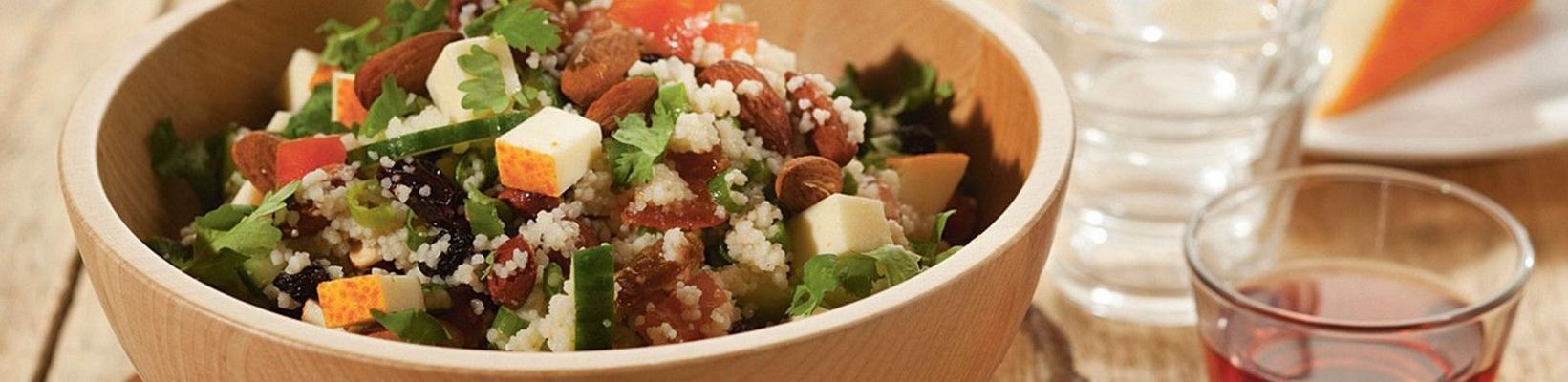 couscous salad with nuts and raisins