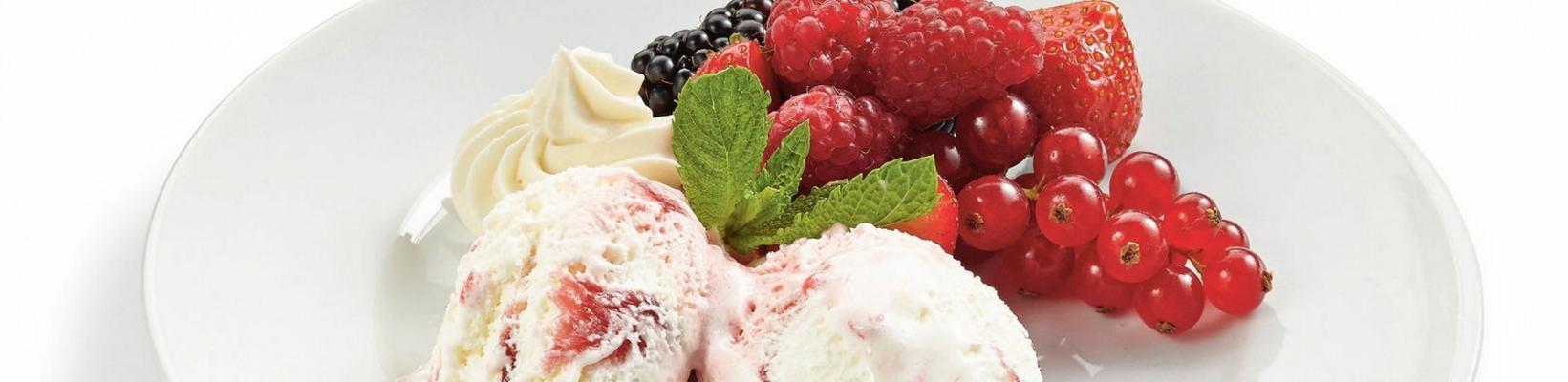 icecream ice cream with red fruit