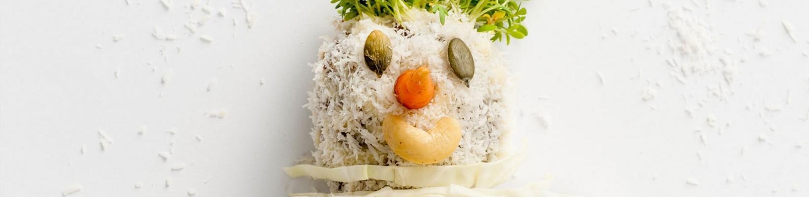 cabbage doll with minced meat and coconut