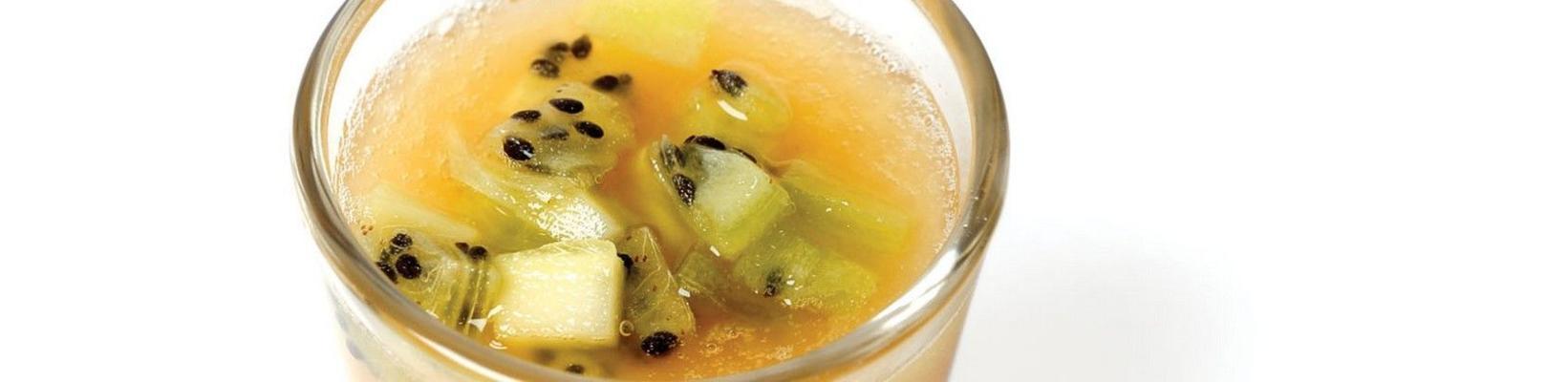the pineapple soup with kiwi from shirley the becker