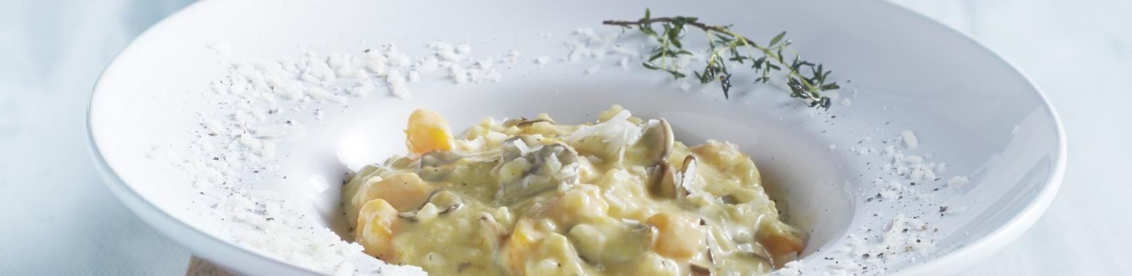 risotto with mushrooms and pumpkin