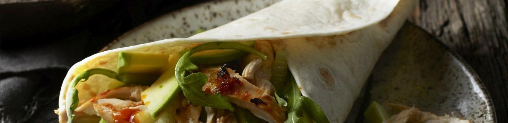 pulled chicken wraps