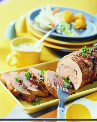 veal roulade with pepper sauce
