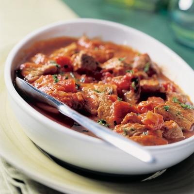 marinated hamlaps with provencal tomato sauce