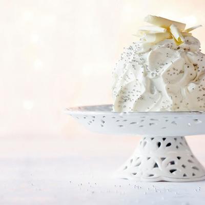 white ice cream cake