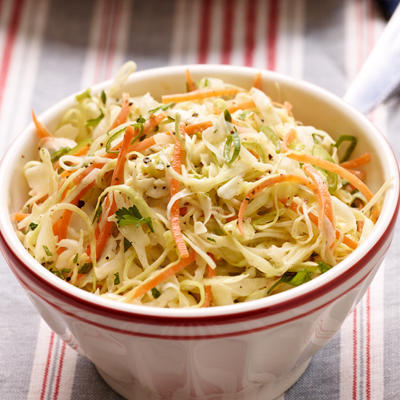 coleslaw - salad of white cabbage and carrot