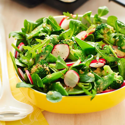green spring salad with radish