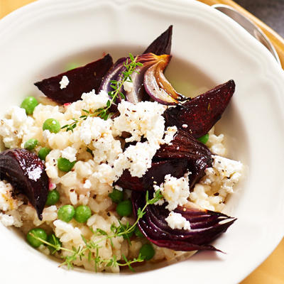 risotto with roasted beetroot