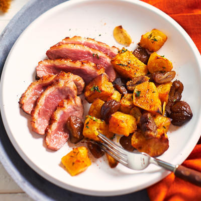sweet potato with chestnuts from the oven