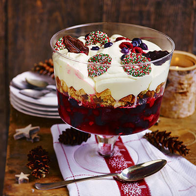 winter red fruit trifle