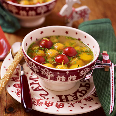 Christmas ball soup