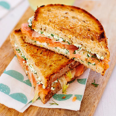 salmon toast with cottage cheese